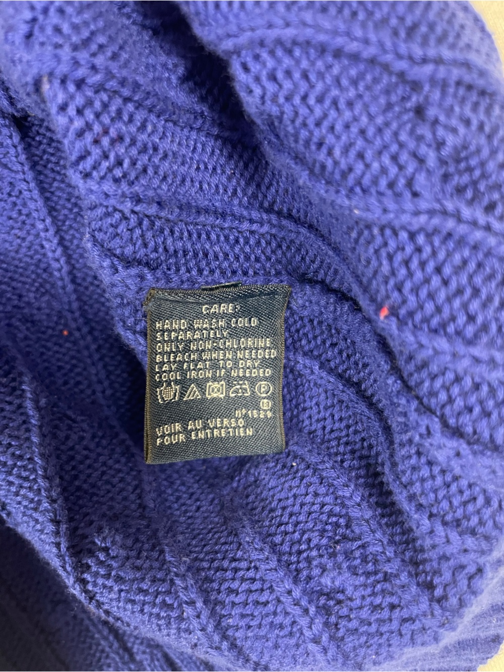Vintage Ralph Lauren Sport Crewneck Cotton Cable Knit Sweater Blue WOMENS Sz L - Picture 6 of 8